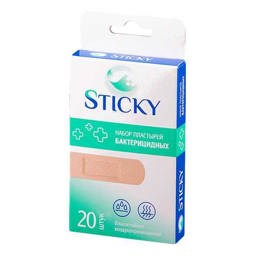 Пластырь бактерицидный Sticky влагостойкий набор универсальный 20 шт. в Аптека Невис