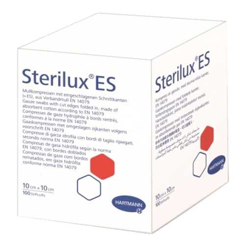Салфетки марлевые Sterilux ES нестерильные 8 слоев с подвернутой кромкой, 10х10 см 100 шт. в Аптека Невис
