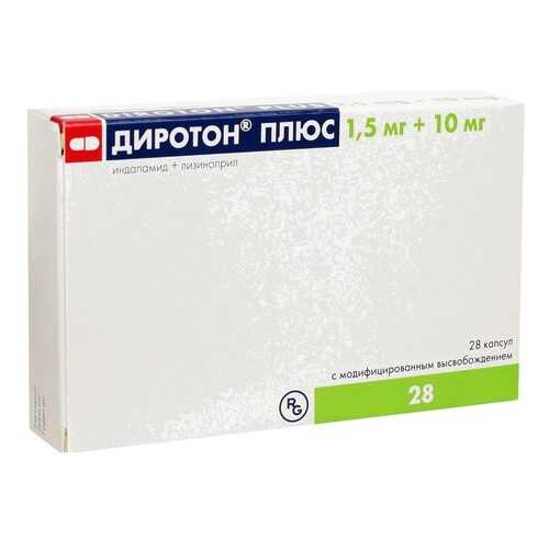 Диротон Плюс капсулы с модиф.высвоб.1,5 мг+10 мг №28 в Аптека Невис