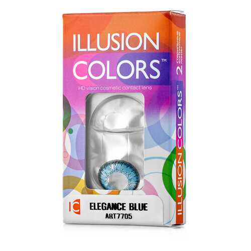 Контактные линзы ILLUSION colors Elegance 2 линзы -2.0D blue синий в Аптека Невис