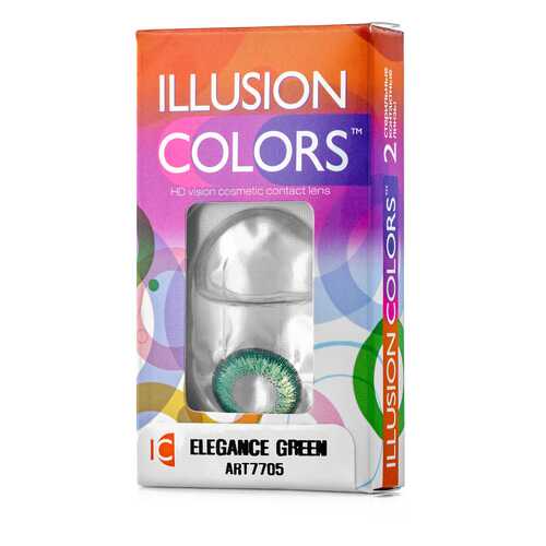 Контактные линзы ILLUSION colors Elegance 2 линзы -2.0D green зеленый в Аптека Невис