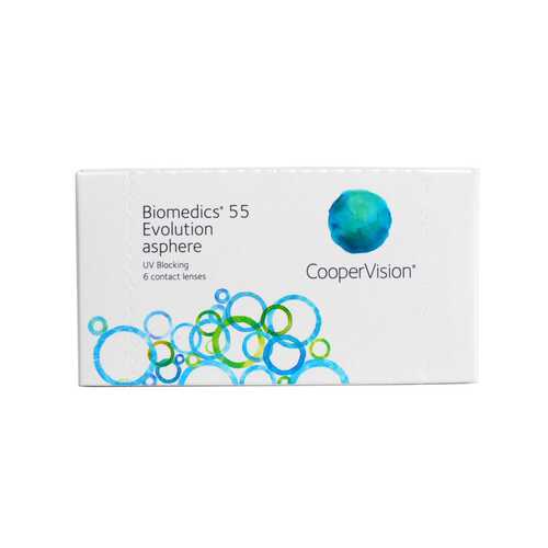 Контактные линзы Biomedics 55 Evolution asphere 6 линз R 8,9 -1,50 в Аптека Невис