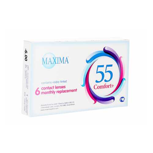 Контактные линзы Maxima 55 Comfort Plus 6 линз R 8,6 -0,75 в Аптека Невис