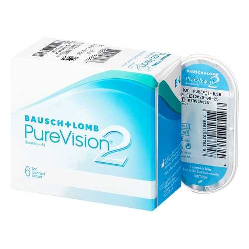 Контактные линзы PureVision 2 6 линз -1,75 в Аптека Невис