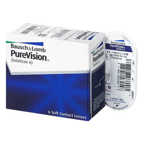 Контактные линзы PureVision 6 линз R 8,3 -3,75 в Аптека Невис