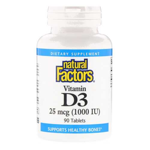Витамин D3 Natural Factors 25 мкг 1000 ме таблетки 90 шт. в Аптека Невис