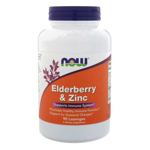 Добавка для иммунитета NOW Elderberry&Zinc 90 табл. бузина в Аптека Невис