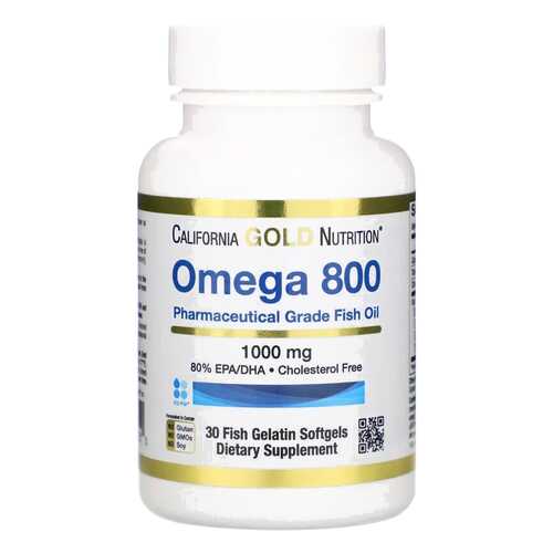 Рыбий жир Omega 800 California Gold Nutrition 1000 мг капсулы 30 шт. в Аптека Невис