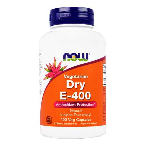 Витамин E NOW Dry Vegetarian E-400 d-alpha Tocopheryl 100 капс. в Аптека Невис