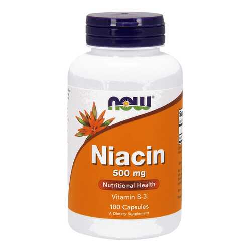 Витамины группы B Now Niacin (500 мг) 100 капсул в Аптека Невис